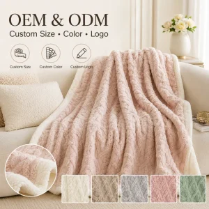 Double Sided Sherpa Fleece Blanket 100% Polyester Plush Throw for Bed Sofa Winter Home OEM ODM Custom Size Color
