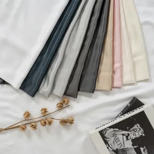 Double Sided Silk Pillowcase 19 Momme Solid Color Modern Stitching Pillow Cover for Hotel Home