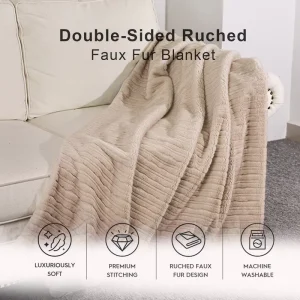 Double Sided Solid Blankets Customized Tie-dye Super Soft Luxury Fluffy Fake Fur Eco-friendly Four Seasons Machine