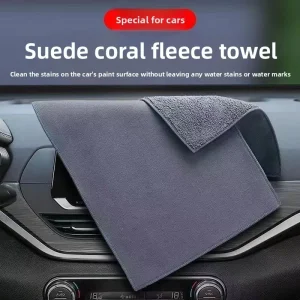 Double Sided Thick Printed Suede Car Wash Towels Soft High Absorbent Microfiber Cleaning Rags for Auto Detailing
