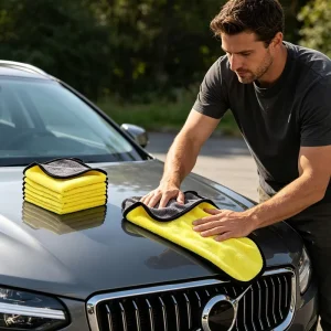 Double Sided Thickened Coral Velvet Car Wash Towel Super Absorbent Cleaning Cloths Premium Microfiber Car Cleaning Towel