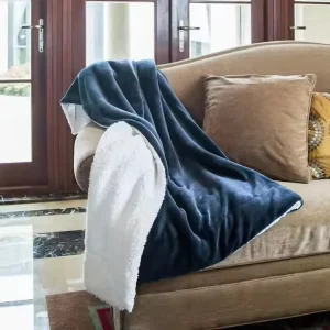 Double Sided Winter Warm Throws Sheets 8 kg Double Bed Blankets Solid Pattern Plain Style Gifts