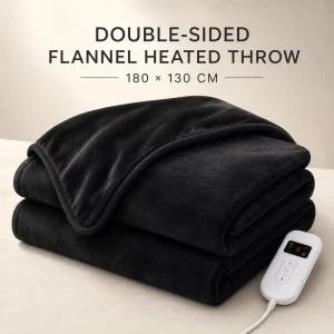 Double Sides Flannel 180*130cm Inch Heated Throw Blanket Heat Levels 12H Auto Shut Off ETL FCC Machine Washable