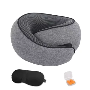 Double Support Memory Foam Travel Pillow for Kids Adults Soft Outdoor Massage Feature with Woven Nonwoven Technics for Sleeping