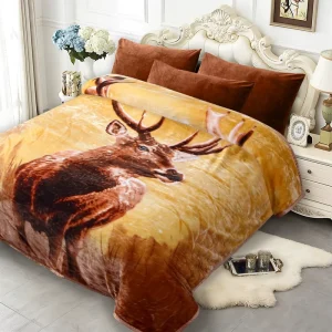 Double Thick Chunky Soft Bed Sofa Turkish Blanket Custom Warm Luxury Heavy Raschel Blankets for Winter Queen Size