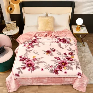 Double Thickened 100% Polyester Raschel Blanket with Anti Dust Mite Feature Winter Home Use Durable & Comfortable