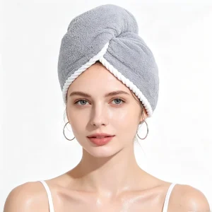 Double Thickened Quick Drying Hair Towel Enhanced Home Use Not Easy Shed Solid Color Coral Fleece Dry Hair Hat
