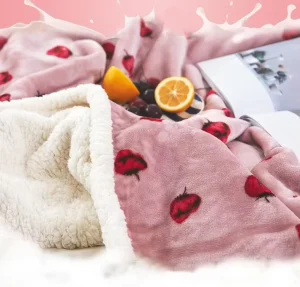 Double layer Jacquard Polyester Thickened Winter Fleece Throw Blanket Reversible Solid Color Modern Minimalist Warm Bed & Sofa