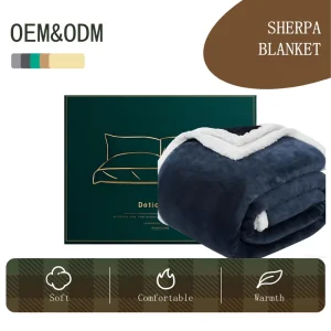 Double layer Solid Sherpa Throw Blanket Eco Friendly Four Seasons Use Anti static & Machine Washable