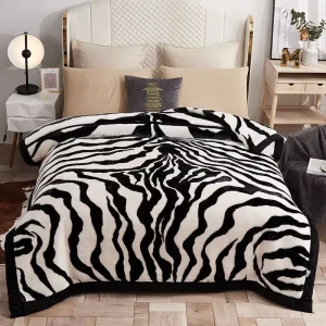 Double layer Thickened Lightweight RASCHL Polyester Fiber Winter Blanket Household Wedding Gift Super Soft Geometric Pattern