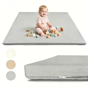 Double sided Flannel Waterproof PU Removable Floor Carpet Sponge Kids Mat for Playing Crawling Tatami Rug