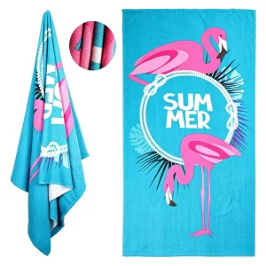 Double sided Fleece Summer Beach Towel GRS Certified Eco friendly Quick drying Sweat absorbent Soft Breathable Animal