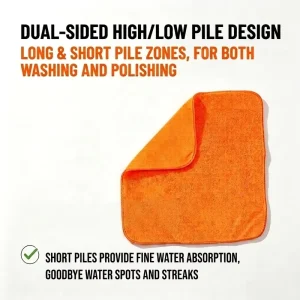Double sided Microfiber Car Wash Towel High Low Pile Water Absorbent Multifunctional Polishing Cleaning Cloth OEM Customization