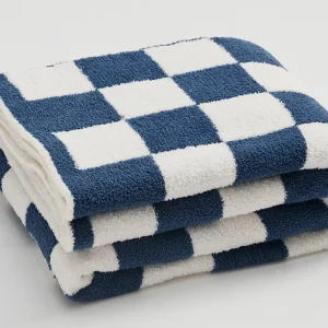 Double-sided Sewing Fleece Microfiber Blankets Checkerboard Comfortable Winter Bed Blankets