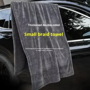 Double sided Thickened Braided Microfiber Double layer Square Car Wash Towel Quick dry Absorbs Water Machine Washable Car Beauty
