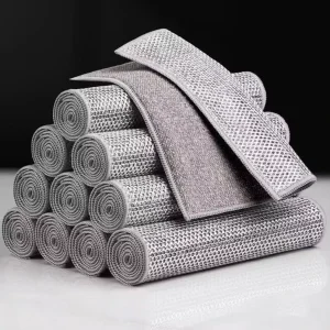 Double sided Ultra fine Fiber Silver Thread Kitchen Towels Dishwashing Stain removing Oil absorbing Cleaning Cloths