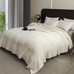 Drawstring Rabbit Plush Multi-Purpose Throw Blanket Autumn & Winter High Gram Flannel Office Cover Blanket Sofa Blanket
