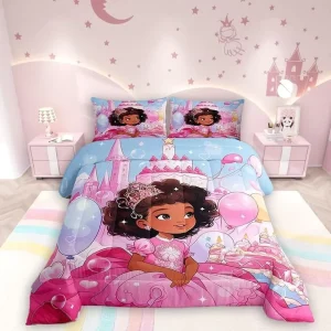 Dreamy Princess Castle Cozy Feather Down Quilted Comforter for Cross Border Plush Quilt Set Digital Printing Children’s bedding