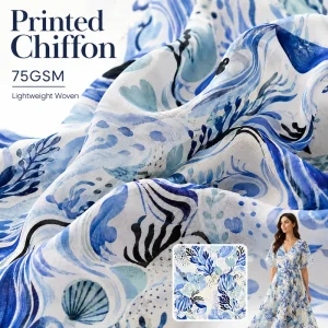 Dresses Blouses Resort Wear Printed Chiffon Woven 100% Polyester Fabric for Womenswear Factories Factory Fabric Orders