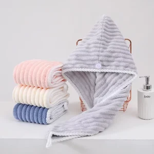 Dry Hair Cap Bath Shower Cap Women Shampoo Hair Towel Thickened Coral Fleece Plain Weave Super Absorbent Quick Drying Turban