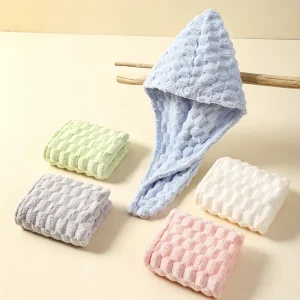 Dry Hair Cap Cloud Flower Pattern Cat-Cuddling Style Women Super Absorbent Cute Quick-Drying Head Towel