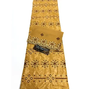 Dubai Style Bazin Riche Embroidery Brocade Fabric African Lace Dress Woven Suits for Men Women 100% Cotton