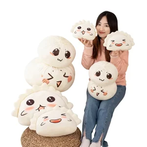 Dumpling Steamed Bun Shaped Gourmet Throw Pillow Plush Toy Sofa Decor Backrest Cushion Gift Xixi Food Pillow for 14+