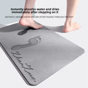 Duoyi Customized Modern Solid Non slip Diatomite Bath Mat Personalized Quick Dry Absorbent Bathroom Foot Pad (Jiangsu Origin)