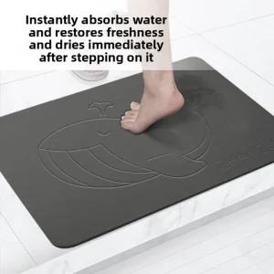 Duoyi Diatomaceous Earth Quick drying Water absorbing Anti slip Modern Solid Pattern Bathroom Mat for Bathrooms and Kitchens