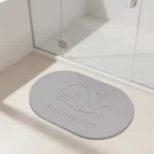 Duoyi Modern Solid Diatomaceous Earth Anti Slip Bathroom Floor Mat Rubber PVC Backing Quick Drying Absorbent Kitchen Rest Room