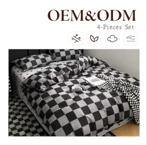 Durable All Season 4 Piece Bedding Set Soft Brushed Microfiber Hotel Quality Sheet Set for Home Guest Room Use