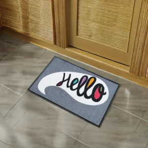 Durable Anti Slip Door Mat Easy Cleaning Tufted Nylon Rubber Foot Mat With Hello Pattern Outdoor Bathroom Living Room Use