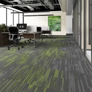 Durable Anti slip Vertical Line Square Carpet Tiles Soundproof Easy Clean Interlocking Floor Carpet for Reception Counter