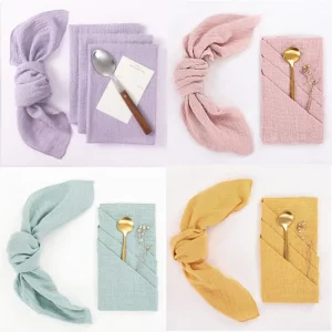 Durable Bamboo Knots Cotton Napkins Wedding Parties Western Style Table Decorations Dinner Napkins Cloth