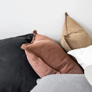 Durable Breathable Natural Linen Cotton Cushion Cover Solid Color Decorative Square Throw Pillow Cover for Sofa Home Hotel