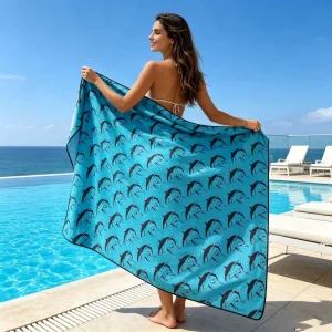 Durable Custom Print Beach Towel Thick Microfiber Fabric Super Absorbent Beach Towels