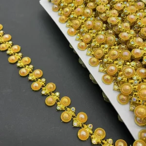Durable Eco Friendly Colored Imitation Pearl Rhinestone Decorative Strips for Bags Shoes Garment DIY Handmade