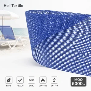 Durable Eco friendly Waterproof UV Resistant PVC Mesh Fabric for High Strength Beach Chair Upholstery Breathable Outdoor