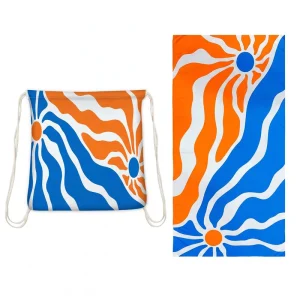 Durable Foldable Eco-friendly Quick Dry Sand Free Luxury All-in-one Beach Towel Printed Integrated Storage Bag for Long Time Use