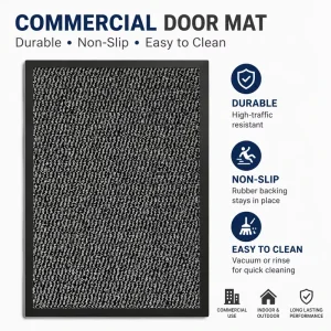 Durable Machine Washable Solution Dyed Door Mat with Custom Sizes Non Slip Entry Rug for Indoor Outdoor Use