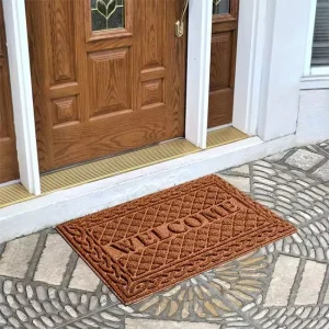 Durable Non Slip Indoor Outdoor Welcome Doormat Washable Rubber Polyester Tufted Technique Stain Resistant for Hotels Offices