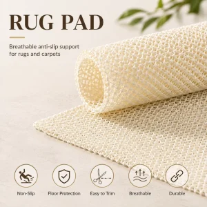 Durable Non Slip Rug Underlay Pad Anti Slip Carpet Rug Pad Protection for Wood Tile Hard Surface Flooring