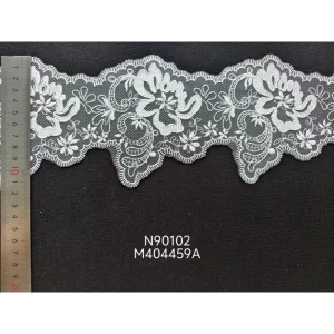 Durable Polyester Mesh Embroidered Fabric Narrow Stripe Knitted Sheer Textile Customizable Weight for Clothing Accessories Home