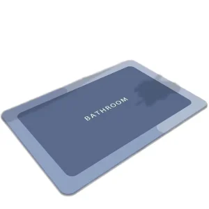 Durable Polyester Non Slip Toilet Floor Mat Quick Drying Simple Solid Color Bath Mat Bathroom Water Absorbent Diatom Mud Made