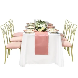 Durable Polyester Satin Table Runners for Weddings Banquets Parties with Decorative Features