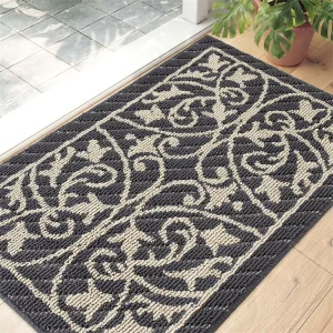 Durable Polypropylene Indoor Door Mats Non Slip Stain Resistant Absorbent Thin Tufted Loop Pile Welcome Door Mat