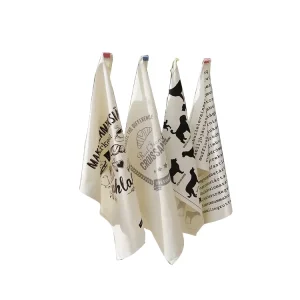Durable & Quick Dry 100% Cotton Printed Kitchen Towels Reusable for Hotel Restaurant or Home Use