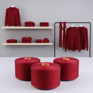 Durable Red Polyester Yarn for Industrial Textile Applications High Quality Red Ring Spun Yarn for Knitting and Weaving