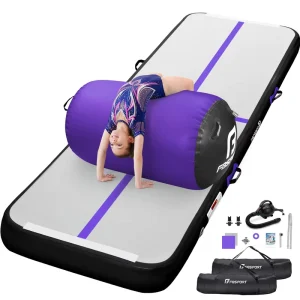 Durable Springboard Back Handspring Equipment Back Somersault Inflatable Gymnastics Mat with Air Roller Tumbling Barrel