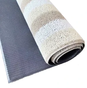 Durable Striped Entrance Floor Mat for Residential Commercial Use 5mm PVC Back Custom Design Tuft Door Mat